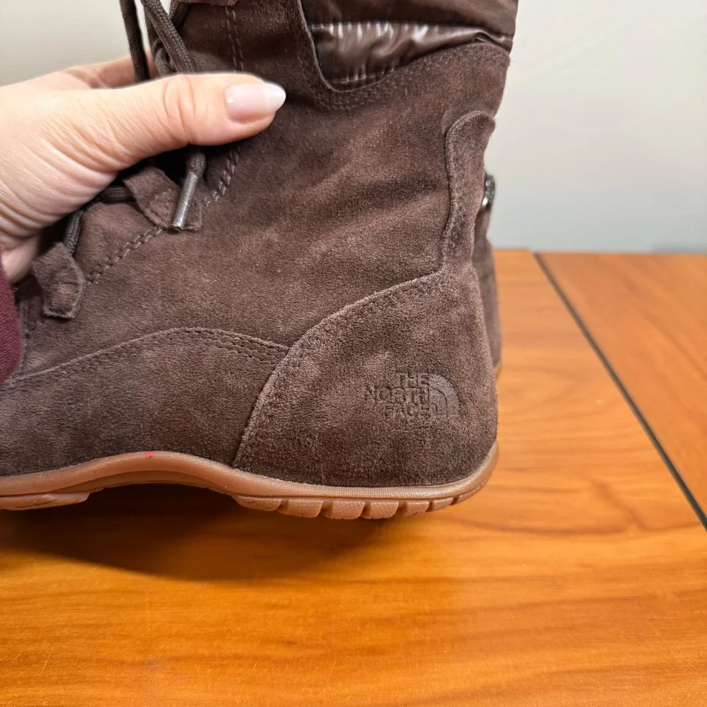 The North‎ Face Nuptse Purna II Winter Snow Boot Brown Suede PrimaLoft Insulated
